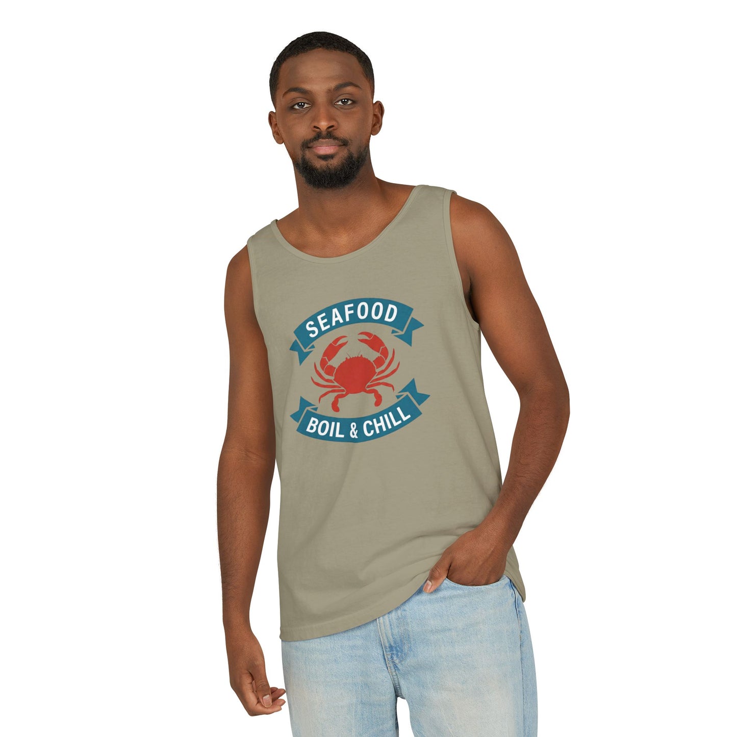 Seafood Boil & Chill Tank Top — Crab Graphic Summer Beach Shirt