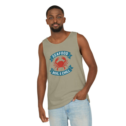 Seafood Boil & Chill Tank Top — Crab Graphic Summer Beach Shirt
