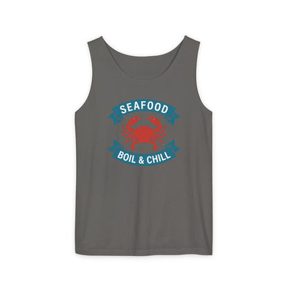 Seafood Boil & Chill Tank Top — Crab Graphic Summer Beach Shirt