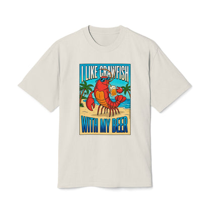 Crawfish & Beer Beach Tee — "I Like Crawfish With My Beer" Graphic T-Shirt