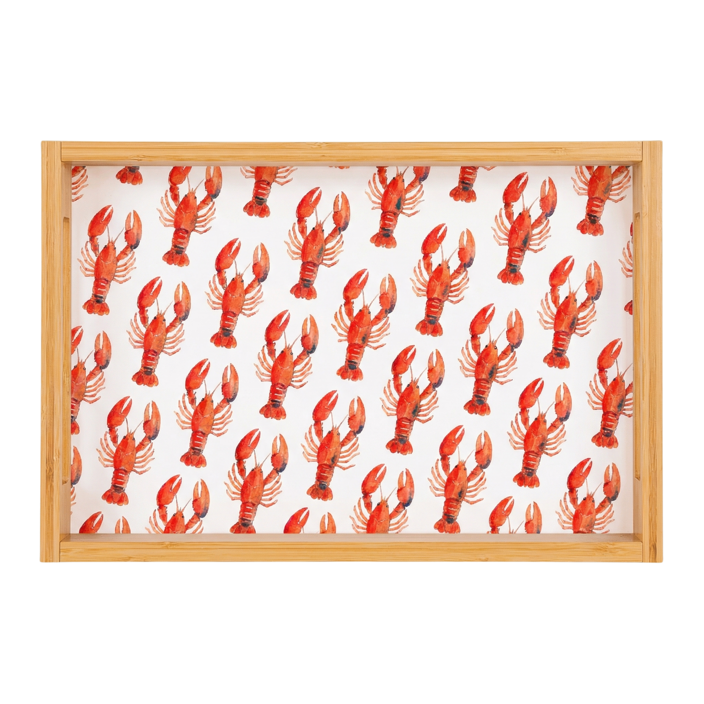 Lobster Crawfish Pattern Large Serving Tray – Coastal Seafood Kitchen Decor