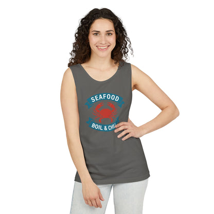Seafood Boil & Chill Tank Top — Crab Graphic Summer Beach Shirt
