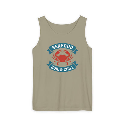 Seafood Boil & Chill Tank Top — Crab Graphic Summer Beach Shirt
