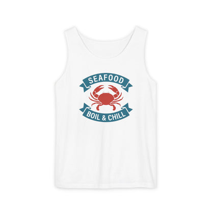 Seafood Boil & Chill Tank Top — Crab Graphic Summer Beach Shirt