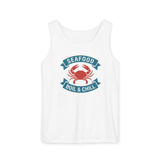 Seafood Boil & Chill Tank Top — Crab Graphic Summer Beach Shirt