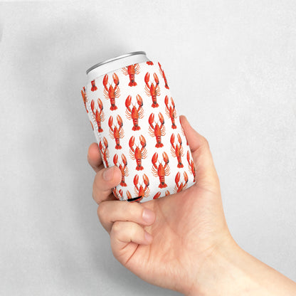 Lobster or Crawfish Pattern Can Cooler Sleeve — Insulated Neoprene Koozie for Seafood Boils & Summer Parties