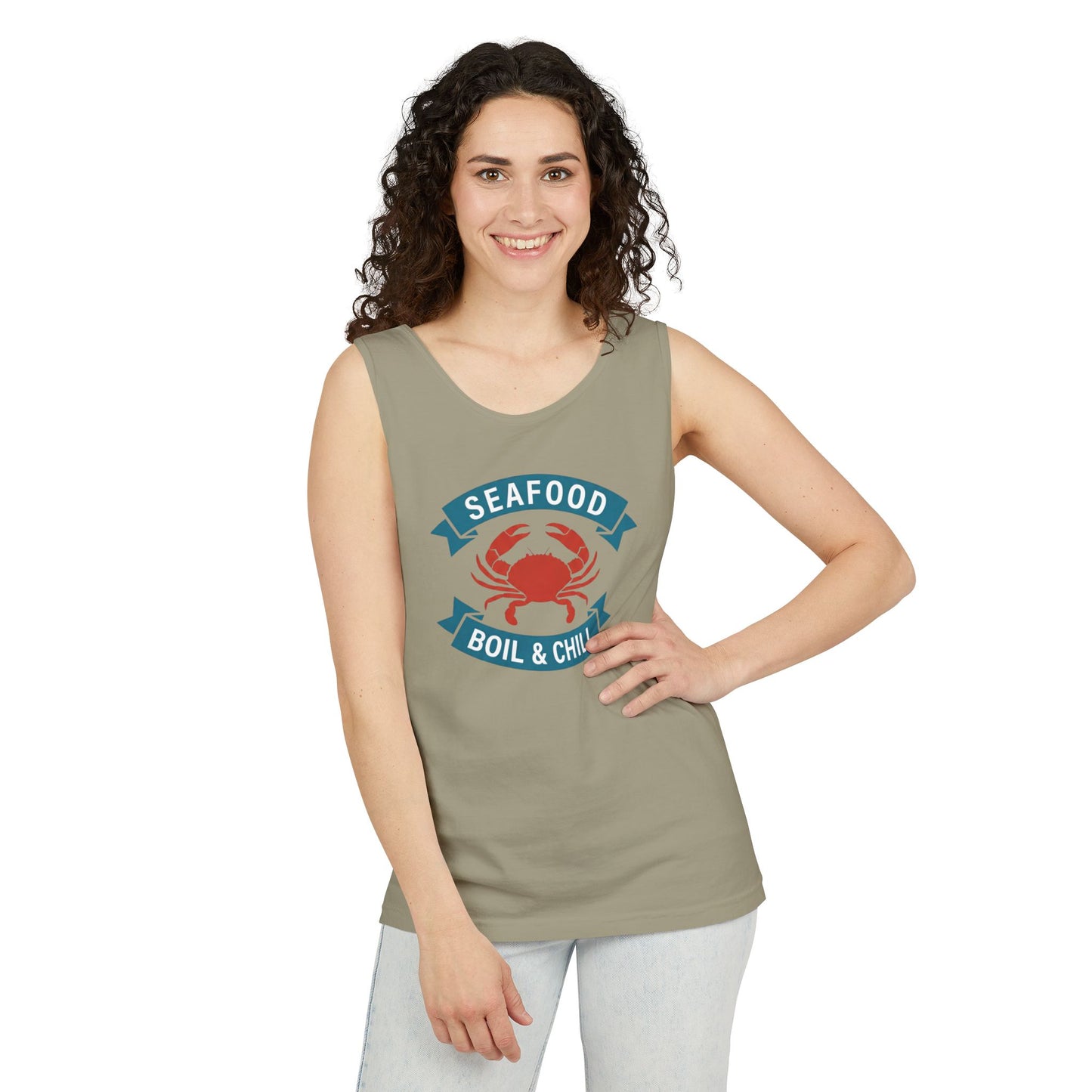 Seafood Boil & Chill Tank Top — Crab Graphic Summer Beach Shirt