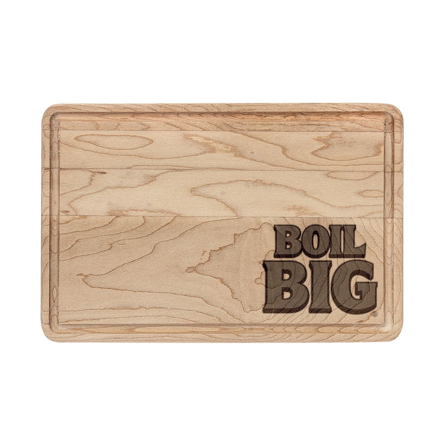 Engraved Wood Cutting Board – "Boil Big" BBQ & Seafood Serving and Cutting Board